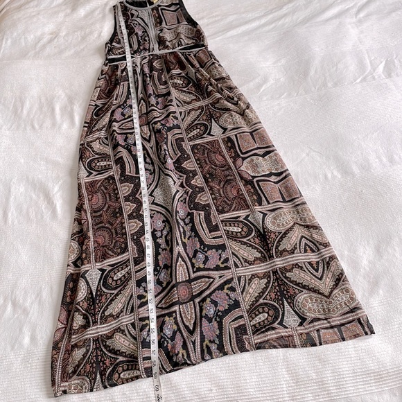 H&m Vintage Style Chiffon Paisley Cut Out Maxi Dress Size 6 - Picture 8 of 10